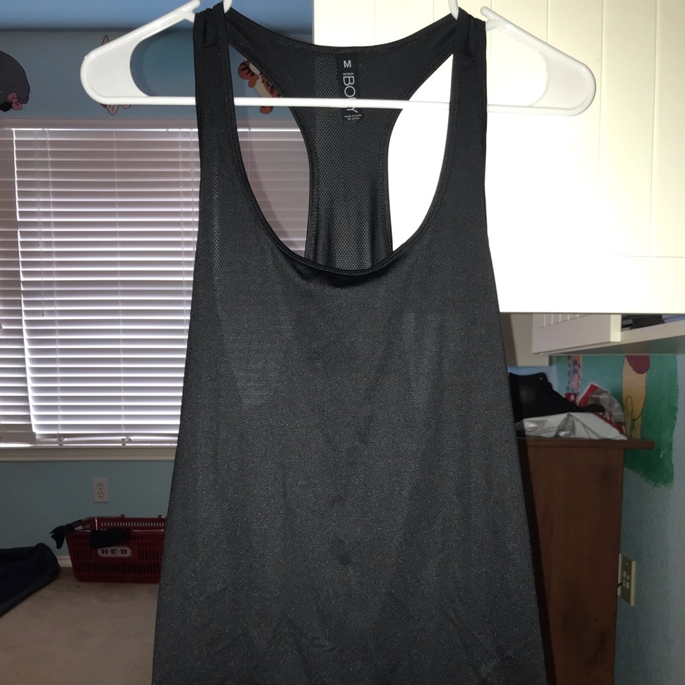 Black mesh workout tank